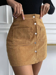 Autumn Winter Corduroy Hip Skirt