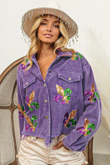 Autumn Winter Corduroy Sequined Jacket Coat