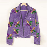 Autumn Winter Corduroy Sequined Jacket Coat