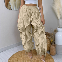 Elegant Stitching Lace Bloomers Ankle Banded Pants