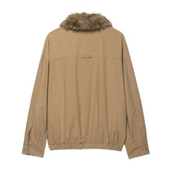 Elegant Women Artificial Fur Collar Bomber Jacket