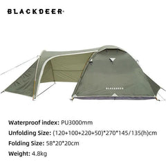 2-3 People Backpacking Tent Outdoor Camping 4 Season Winter Skirt Tent Double Layer Waterproof