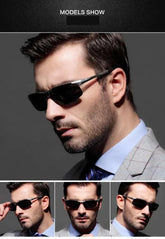 AORON Driving Polarized Sunglasses Aluminum Magnesium Frame Sport Sun Glasses Driver Retro Goggles Sunglass UV400 Anti-Glare