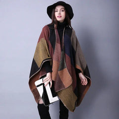 Autumn Winter Scarf Lattice Thickened Cape