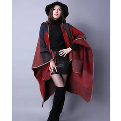 Autumn Winter Scarf Lattice Thickened Cape