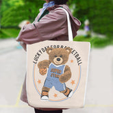 Cute Bear Canvas Bag With Shoulder Strap