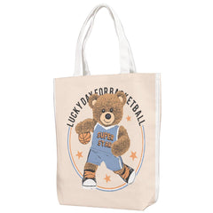 Cute Bear Canvas Bag With Shoulder Strap