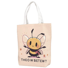 Cute Bees Designed Canvas Bag With Shoulder Strap