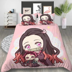 Cartoon Demon Slayer Bedding Set (NO Sheet)
