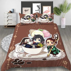 Cartoon Demon Slayer Bedding Set (NO Sheet)