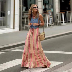 Celebrity Embellished Ruffled Big Hem Skirt