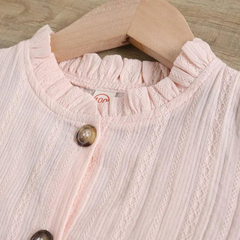 Children Kids Toddlers Fashion Girls Solid Color Short Sleeve Top And Flower Strap Skirt 2pcs Set