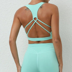 Cross Beauty Back Exercise Underwear Brushed Nude Feel Yoga Clothes Running Workout Bra Quick Drying Yoga Bra
