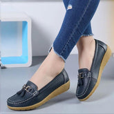 Cut Out Leather Breathable Moccasins Women Casual Shoes