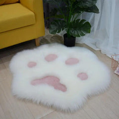 Cute Cat Paw Pattern Soft Plush Carpet