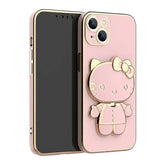 Cute Hello Kitty Mirror Bracket Holder Case For iPhone
