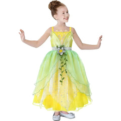 Dressy Tiana Princess Ball Gown Green Dress for Children Birthday Party