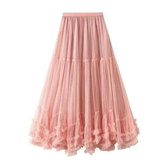 Elegant Elastic Waist Fairy Long A-line Tutu Skirt