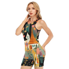 Fashionable Women's Sleeveless One-piece Swimsuit
