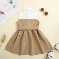 Girls Button-Up Sleeveless Dress