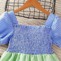 Girls Rainbow Short Sleeve Princess Dress