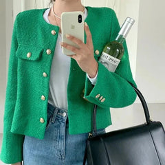 High-end Button Short Slim Korean Style Coats