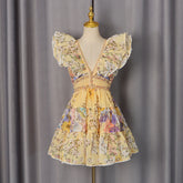 French Flying Sleeves Short Dress