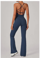 Autumn Sand Invisible Pleated Yoga Outfit Set