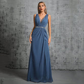 Double Shoulder Elegant Backless Fishtail Evening Dress
