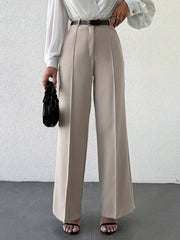 High Waist Slimming Straight Casual Trousers