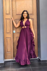 Elegant Ruffle High Waist Crop Top Spaghetti Strap Dress