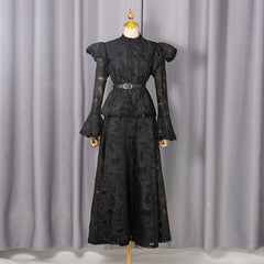 French Cutout Lace Slimming Elegant Dress