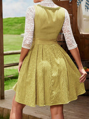 Elegant Waist Stitching Women Short Dress