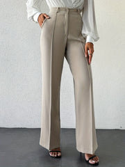 High Waist Slimming Straight Casual Trousers