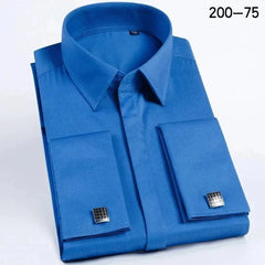 High Quality Hidden Button Men's Long Sleeve Shirts (Cufflinks Included)