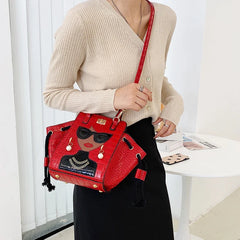 Cartoon Girl High Quality PU Leather Shoulder Bag