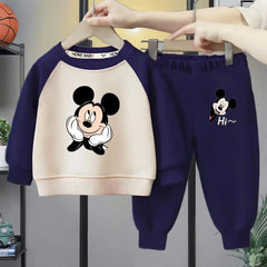 Cartoon's O Neck Spliced Long Sleeve Hoodies Sets
