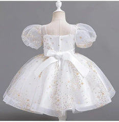 Girls Sequin Short Sleeve Lace Party Dresses