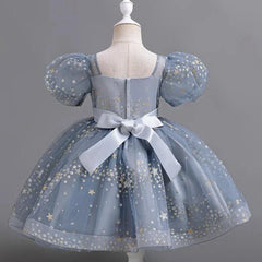 Girls Sequin Short Sleeve Lace Party Dresses