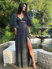 Foridol Vintage Polka Dots Printed 2 Pcs Set