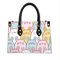 Cute Stylish Cartoons Women's Tote Bag With Black Handle