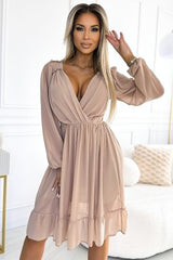 Chiffon Midi Long Sleeves Cocktail dress