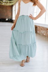 Belia Elastic High Waist Rayon Solid Color Skirt