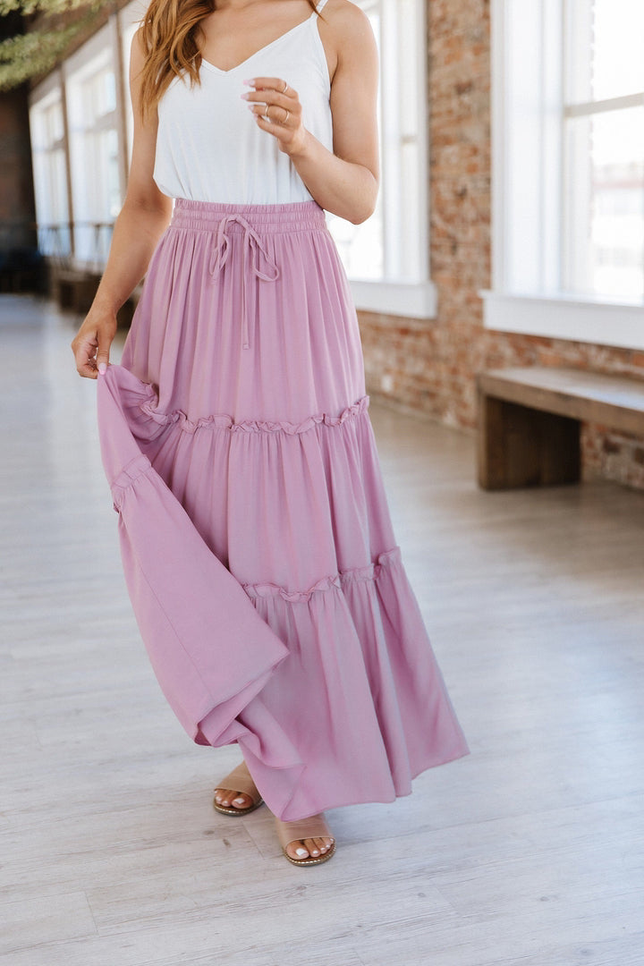Belia Elastic High Waist Rayon Solid Color Skirt