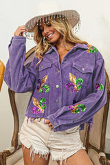 Autumn Winter Corduroy Sequined Jacket Coat