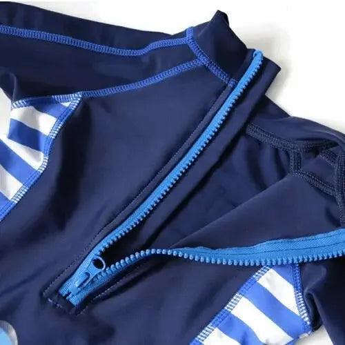 2 Pcs Boys Cute Whale Printed Short Sleeves One-Piece Swimwear And Cap