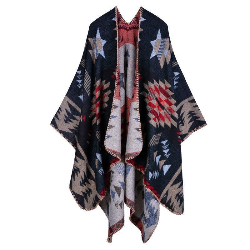 Autumn Winter Scarf Lattice Thickened Cape
