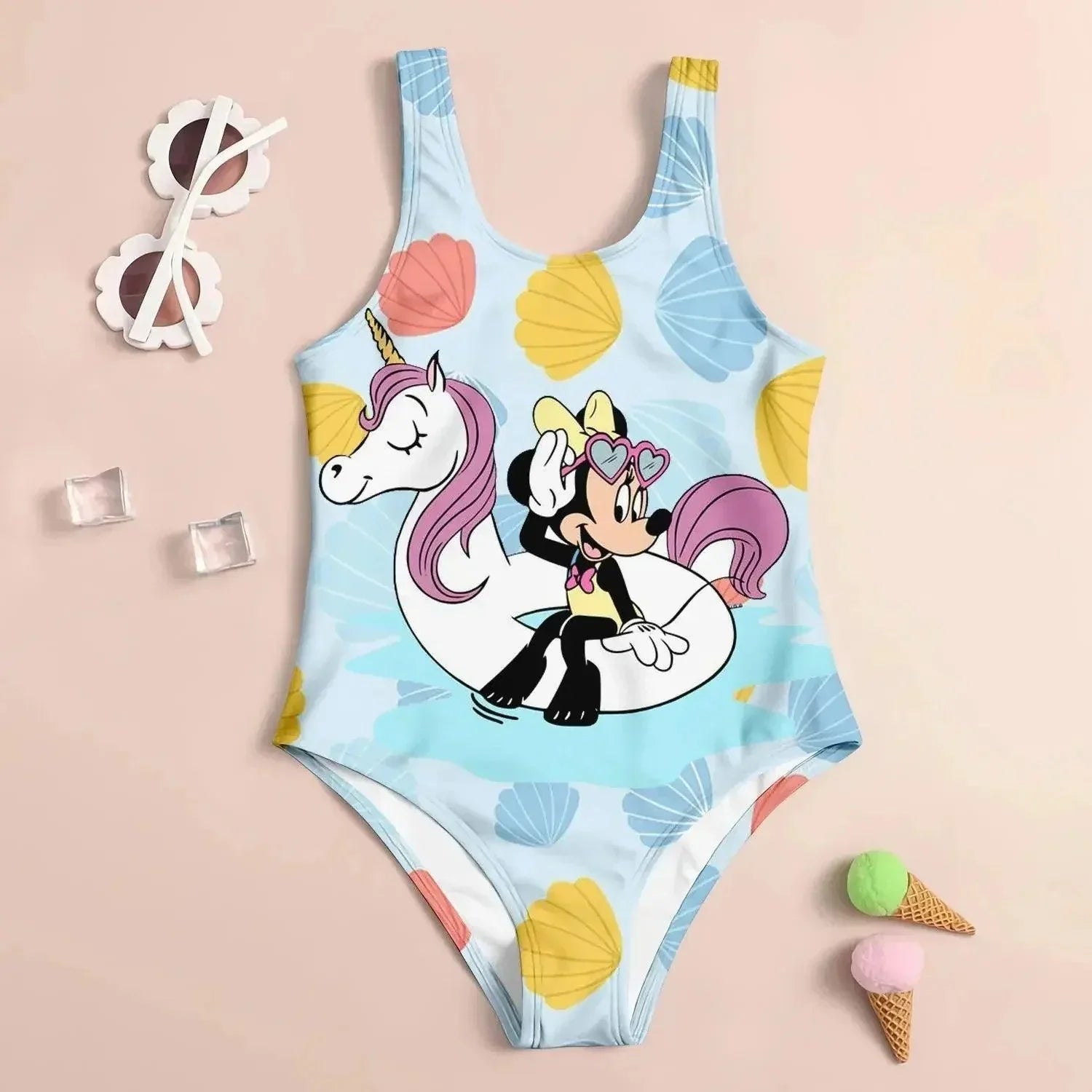 3D Cartoon Print Cute Kid's Swimsuit