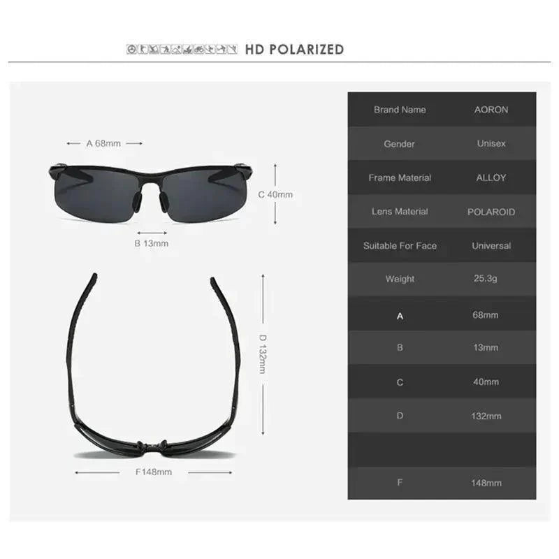 AORON Driving Polarized Sunglasses Aluminum Magnesium Frame Sport Sun Glasses Driver Retro Goggles Sunglass UV400 Anti-Glare
