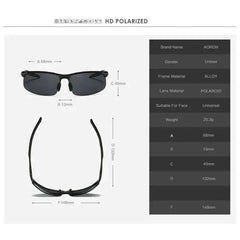 AORON Driving Polarized Sunglasses Aluminum Magnesium Frame Sport Sun Glasses Driver Retro Goggles Sunglass UV400 Anti-Glare